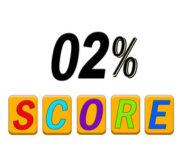 two percent score text illustration with beautiful square boxes