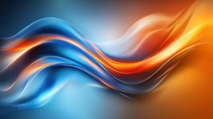 Smooth abstract design with blue and orange tones blending gracefully in a digital vector piece