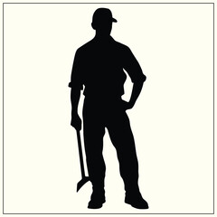 Naklejka premium Worker Silhouette, Labor
