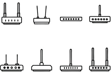router line art device for reliable internet connectivity