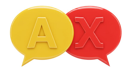 Obraz premium Isolated Speech Bubbles with A and X Letters