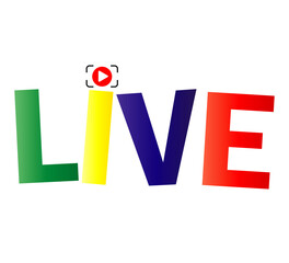 Live streaming icon. Video live broadcasting for blog, television, movies, shows, news and various video content. Live streaming red buttons stock vector, symbol illustration51.eps9.ai