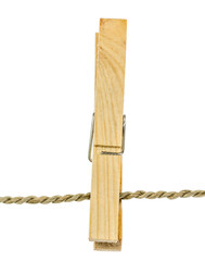 Pince à linge en bois sur ficelle végétale naturelle 