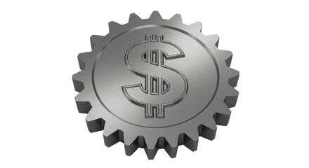 Isolated Dollar Symbol Gear