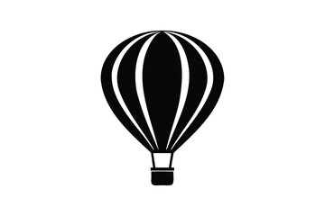 Obraz premium Hot air balloon icon silhouette on white background