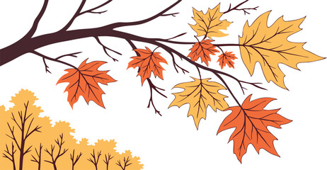 Trendy and minimal autumn themed vector design.