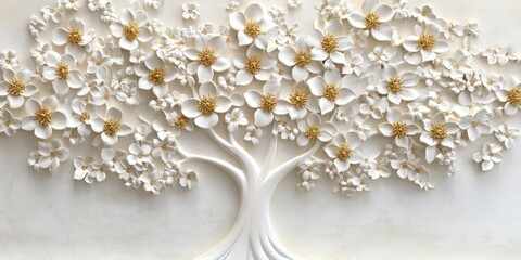 Elegant Floral Tree Wall Decor (1)