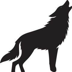 Running Wolf Silhouette Vector – Bold Black Wild Animal Illustration for Logos or Prints

