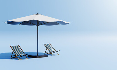 Sunlounger and umbrella