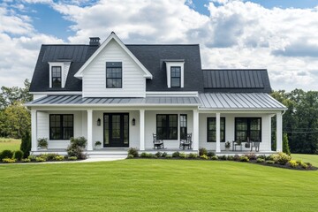 Charming farmhouse style home with a welcoming front porch