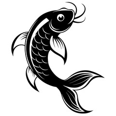 Silhouettes of koi fish