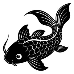 Silhouettes of koi fish