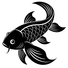 Silhouettes of koi fish