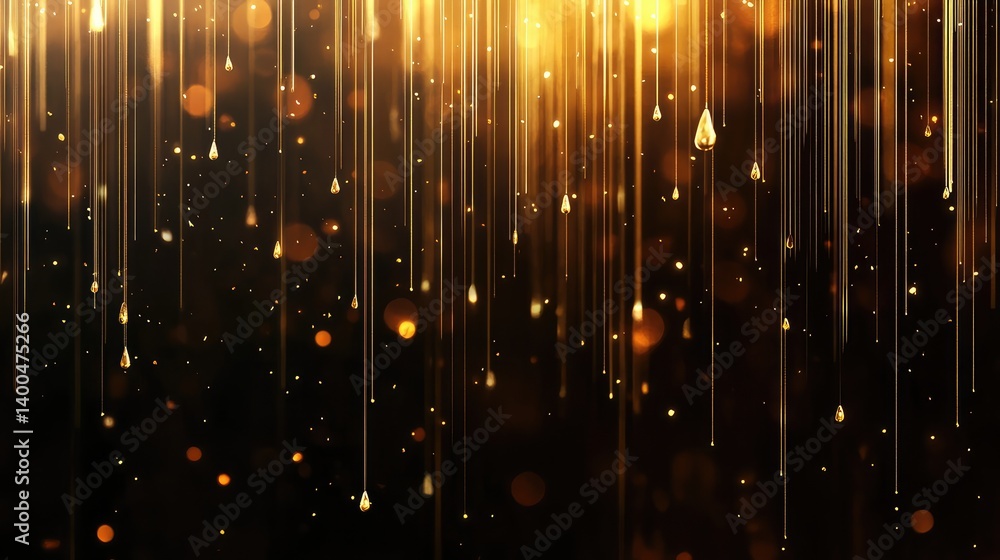 Poster dark background with floating glowing particles and digital lines, leaving room for copy space