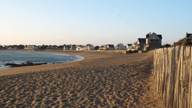 A nice view of a small bay at Valentin Beach. Batz-sur-Mer, France - March 27, 2025.