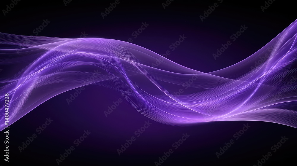 Poster light flares and soft glow on a purple-toned background with abstract dreamy atmosphere, empty space
