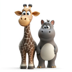 Obraz premium the cartoon animal on white