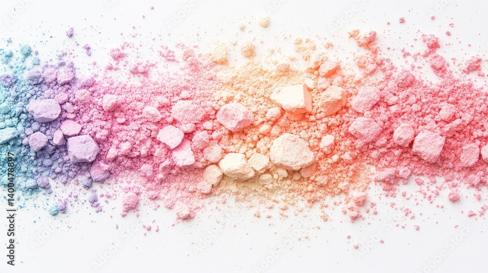 Poster pastel rainbow gradient softly transitioning across light tones, playful and gentle copy space