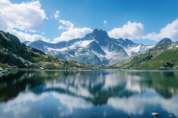 Fototapeta premium mountain lake panorama