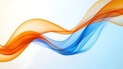 Abstract flowing blue and orange shapes creating a mesmerizing modern vector design
