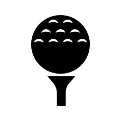 Golf ball icon on white background