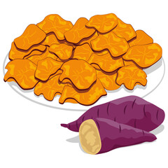 sweet potato chips, baked potato chips.