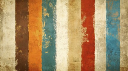 Distressed vintage color vertical stripe abstract backdrop with grunge texture