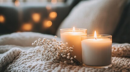 Holistic wellness moment with sound healing and candlelight
