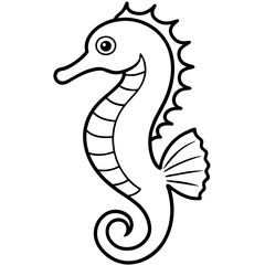 Minimalist Seahorse Line Art Vector