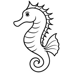 Fototapeta premium Minimalist Seahorse Line Art Vector