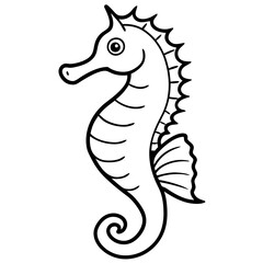 Fototapeta premium Minimalist Seahorse Line Art Vector