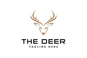 deer head logo design. logo icon vector illustration silhouette