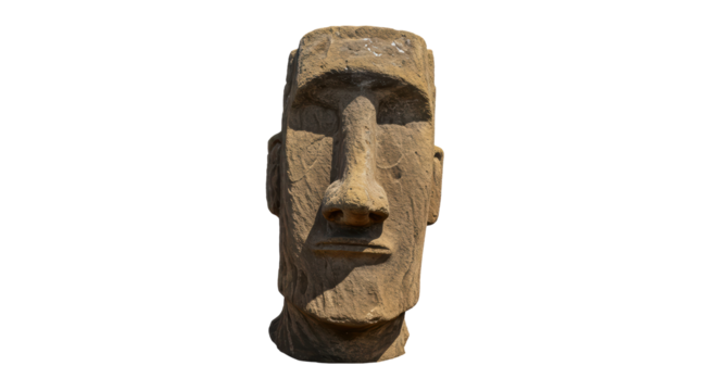 Isolated Moai Head