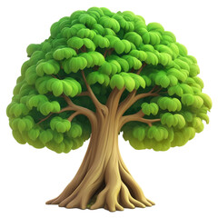 Stylized Green Tree on Gradient Background