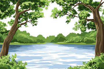 summer landscape with a lake