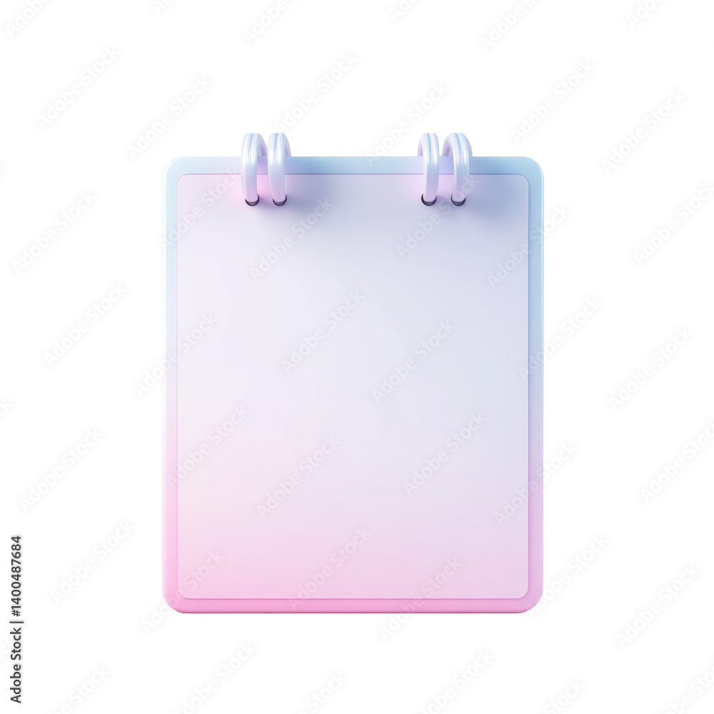 Poster minimalistic pastel notebook with spiral binding and soft white pages