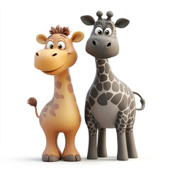 Obraz premium funny cartoon giraffe