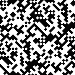 Seamless random mosaic pattern background - monochrome abstract vector illustration
