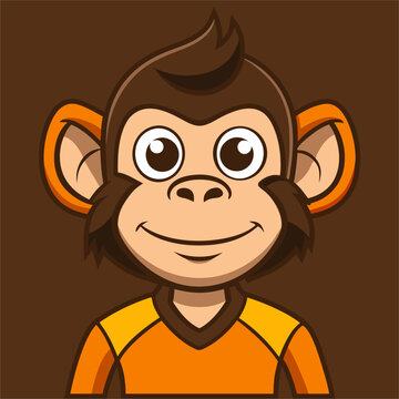 monket vector cartoon illustration