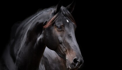Obraz premium black horse portrait