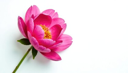 Fototapeta premium single peony in isolation on white background, pink, peonies