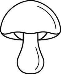 Boletus Outline Icon Line Art Drawing Vector | Mushroom, Nature & Fungi Sketch Art
