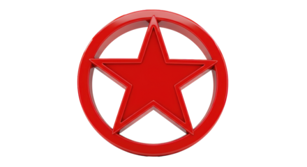 Isolated Red Star in a Circle