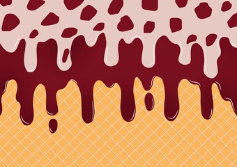 Vector illustration of Ice cream strawberry. Perfect for wallpapers, assets, etc