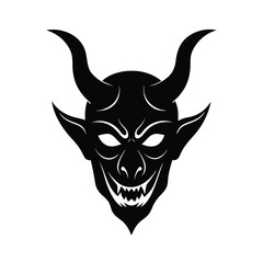 devil horned mask vector art silhouette