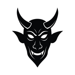 devil horned mask vector art silhouette