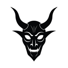 devil horned mask vector art silhouette