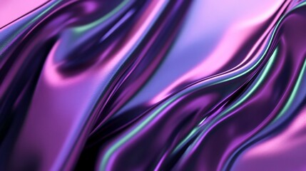 Obraz premium Fluid iridescent fabric folds in vibrant purple and pink hues