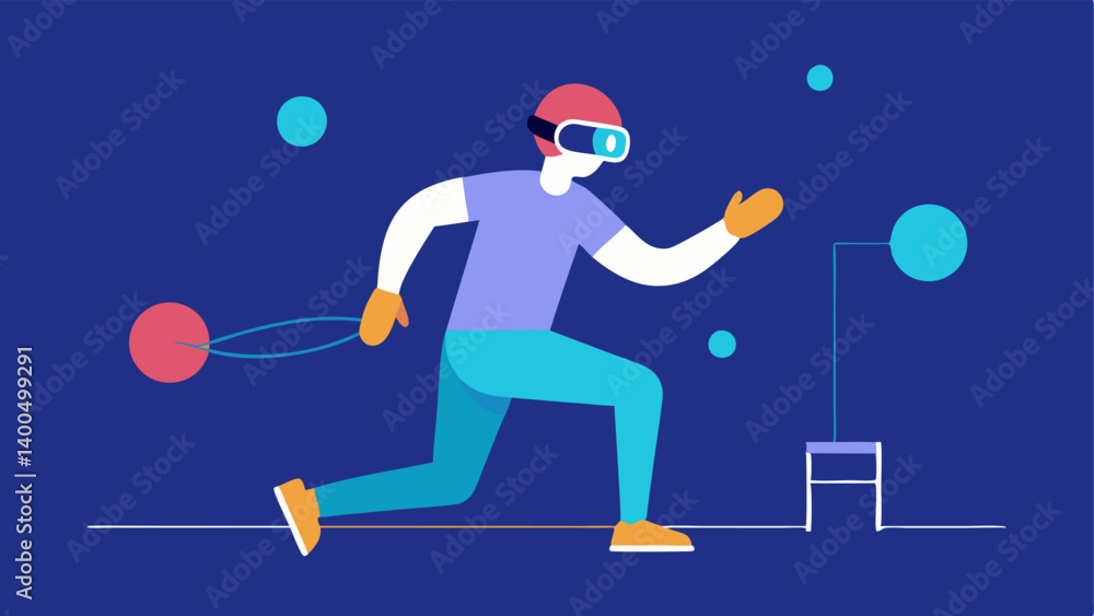 Poster repetitive motion exercise a patient performing repetitive motion exercises in vr interacting with a