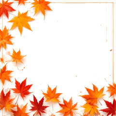Autumn leaves border, vibrant fall colors,